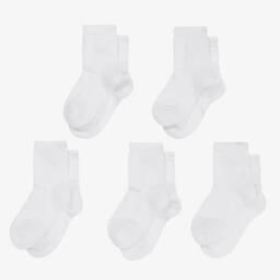 Childrensalon Essentials-White Cotton Crew Socks (5 Pack) | Childrensalon