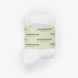 Childrensalon Essentials-White Cotton Crew Socks (5 Pack) | Childrensalon