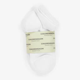 Childrensalon Essentials-White Cotton Trainer Socks (5 Pack) | Childrensalon