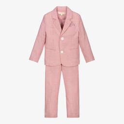 Childrensalon Occasions-Красный костюм в полоску с галстуком-бабочкой | Childrensalon