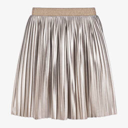 Childrensalon Occasions-Girls Gold Pleated Skirt | Childrensalon