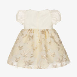 Childrensalon Occasions-Girls Ivory Organza Jacquard Dress | Childrensalon