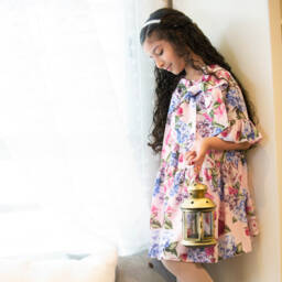 Childrensalon Occasions-Girls Pink Floral Crêpe Dress | Childrensalon