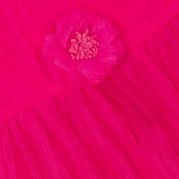 Childrensalon Occasions-Girls Pink Pleated Tulle Dress | Childrensalon