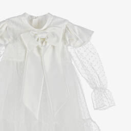 Childrensalon Occasions-Girls White Organza Bow Dress | Childrensalon