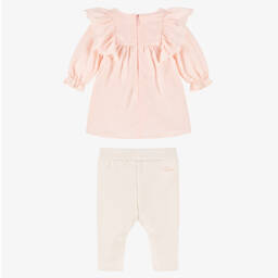 Chloé-Baby Girls Pink Cotton Dress & Leggings Set | Childrensalon