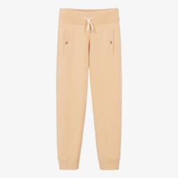 Chloé-Girls Beige Cotton & Wool Logo Roll Neck Sweater | Childrensalon