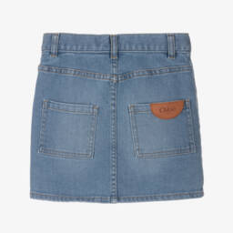 Chloé-Girls Blue Denim Skirt | Childrensalon