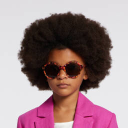 Chloé-Girls Brown & Pink Sunglasses | Childrensalon