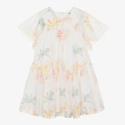 Chloé-Girls Ivory Cotton Palm Tree Dress | Childrensalon