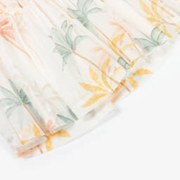 Chloé-Girls Ivory Cotton Palm Tree Dress | Childrensalon