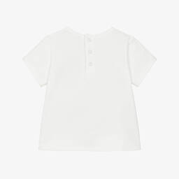 Chloé-Girls Ivory Cotton Palm Tree T-Shirt | Childrensalon