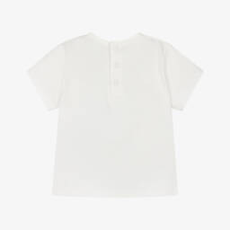 Chloé-Girls Ivory Logo Print Cotton T-Shirt | Childrensalon