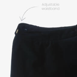 Chloé-Girls Navy Blue Velvet Scalloped Skirt | Childrensalon