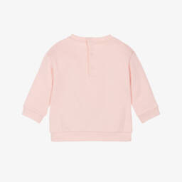 Chloé-Girls Pink Organic Cotton Sweatshirt | Childrensalon