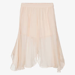 Chloé-Girls Pink Silk Crêpe Trousers | Childrensalon