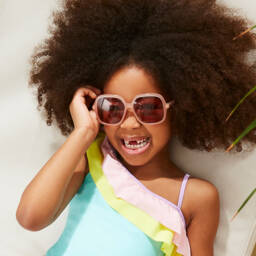 Chloé-Girls Pink Square Sunglasses | Childrensalon