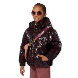 Chloé-Girls Tan Brown Canvas Logo Crossbody Bag (28cm) | Childrensalon