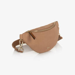 Chloé-Girls Tan Brown Canvas Logo Crossbody Bag (28cm) | Childrensalon