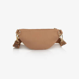 Chloé-Girls Tan Brown Canvas Logo Crossbody Bag (28cm) | Childrensalon