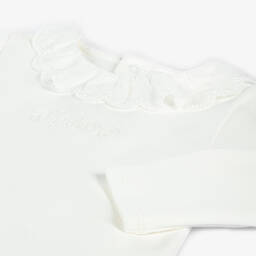 Chloé-طقم هدية أفرول أطفال بناتي قطن عضوي لون أبيض | Childrensalon