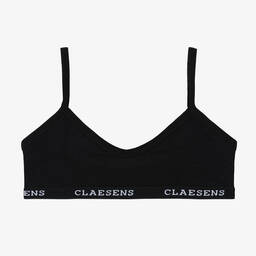 Girls Black Cotton Jersey Bra 