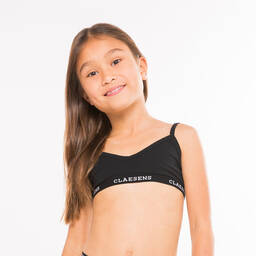 Claesen's-Girls Black Cotton Jersey Bra  | Childrensalon