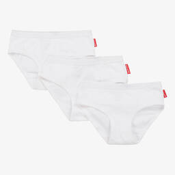 Girls White Cotton Knickers (3 Pack)