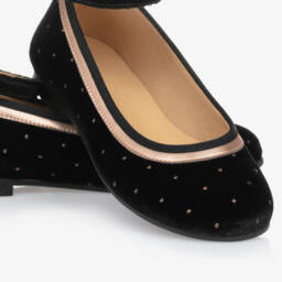 Coeur by Childrensalon-حذاء مخمل و مرصع لون أسود للبنات | Childrensalon