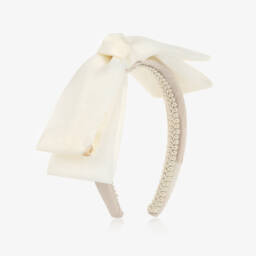 Coeur by Childrensalon-Girls Champagne Gold Butterfly Organza Bow Hairband | Childrensalon