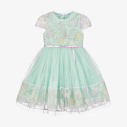 Coeur by Childrensalon-فستان تول مزين بالخرز لون أخضر | Childrensalon