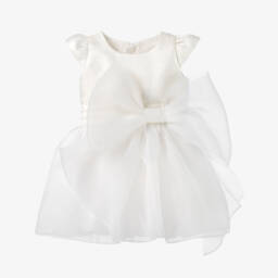 Coeur by Childrensalon-فستان ساتان وأورغانزا لون عاجي للبنات | Childrensalon