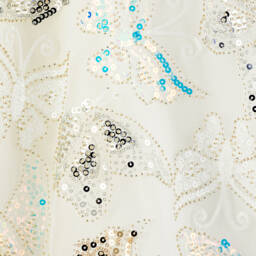 Coeur by Childrensalon-فستان بفيونكة تول وفراشات ترتر لون أبيض | Childrensalon