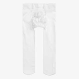Country Kids-Baby Girls White Lace Ruffle Tights | Childrensalon