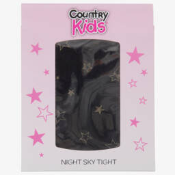 Country Kids-Girls Black & Gold Star Tights | Childrensalon