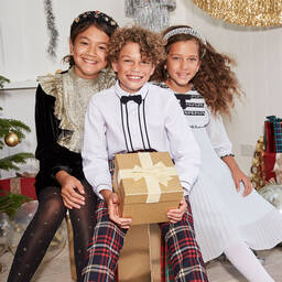 Country Kids-Girls Black & Gold Star Tights | Childrensalon