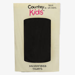 Country Kids-Girls Black Microfibre Opaque Tights | Childrensalon