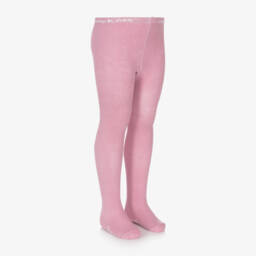 Country Kids-Girls Dusky Pink Cotton Knitted Tights | Childrensalon