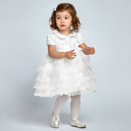 Country Kids-Girls Ivory Microfibre Opaque Tights | Childrensalon