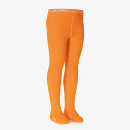 Country Kids-Оранжевые трикотажные колготки из хлопка для девочек | Childrensalon