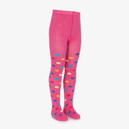 Country Kids-Girls Pink Cotton Knitted Tights | Childrensalon