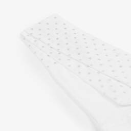 Country Kids-Girls White & Silver Glitter Star Tights | Childrensalon