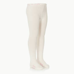 Country Kids-Ivory Cotton Knitted Tights | Childrensalon