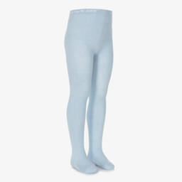 Country Kids-Pale Blue Cotton Knitted Tights | Childrensalon