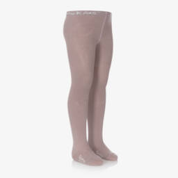 Country Kids-Taupe Brown Cotton Knitted Tights | Childrensalon