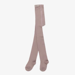 Country Kids-Taupe Brown Cotton Knitted Tights | Childrensalon