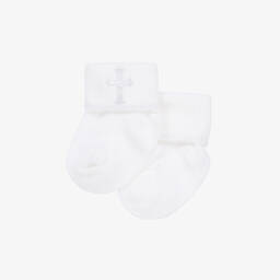 Country Kids-White Cotton Christening Baby Socks | Childrensalon
