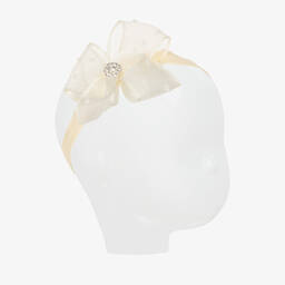 Cute Cute-طوق للرأس أورغانزا لون عاجي للمولودات | Childrensalon