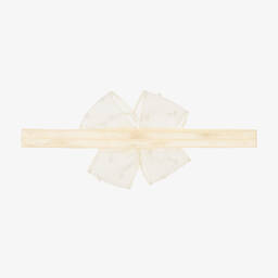 Cute Cute-طوق للرأس أورغانزا لون عاجي للمولودات | Childrensalon