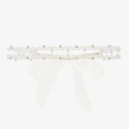 Cute Cute-Baby Girls Ivory Lace & Diamanté Headband | Childrensalon
